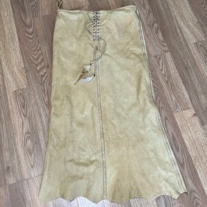 Ralph Lauren long leather Native American skirt sz 8